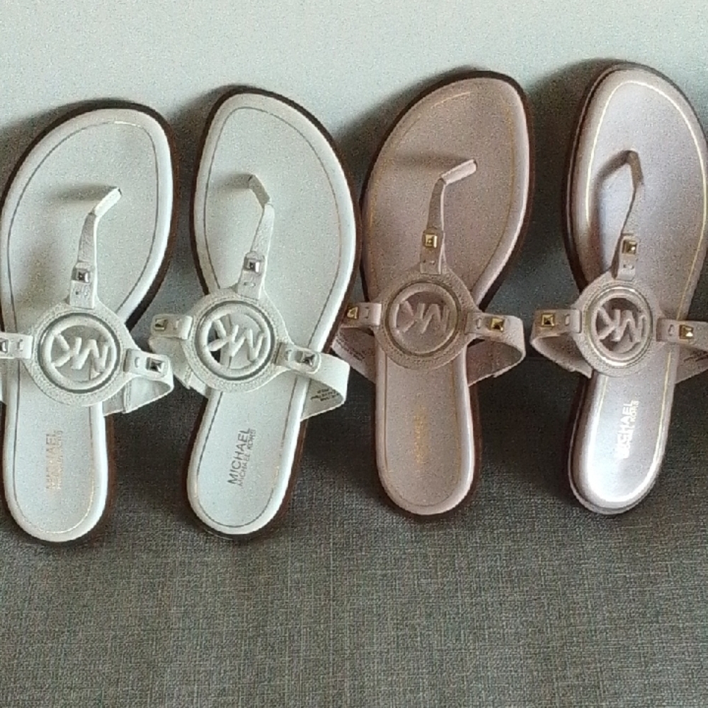 Michael Kors Metallic and Cream Sandals